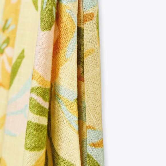 ZARA Button Front Long Linen Floral Skirt - Picture 4 of 7